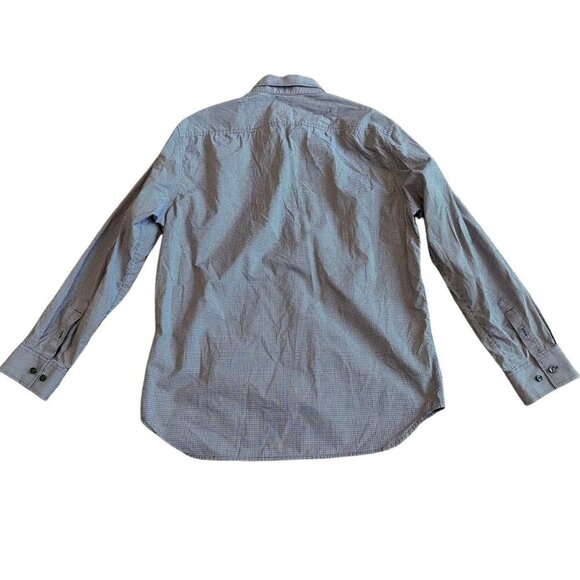 Theory Purple Check Button-Down Dress Shirt Classic 100% Cotton Size Large Men's - Picture 4 of 10